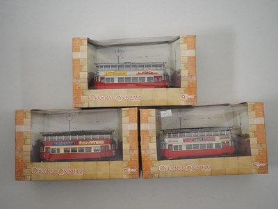 Lot 387 - A group of 1:76 scale CORGI OOC diecast trams...