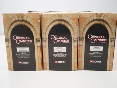 Lot 387 - A group of 1:76 scale CORGI OOC diecast trams...