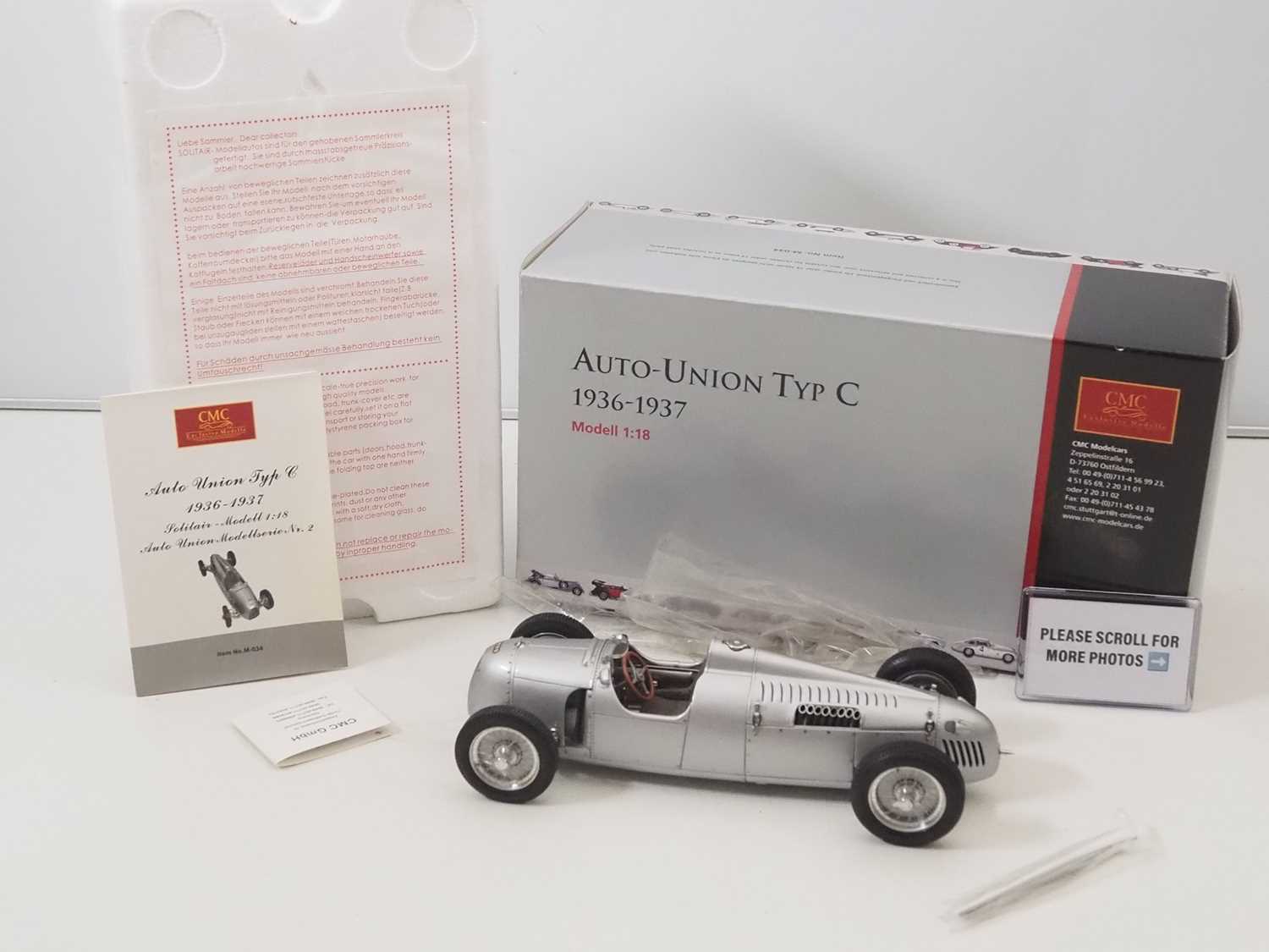 Lot 442 - A CMC M-034 1/18 scale diecast Auto Union Typ...