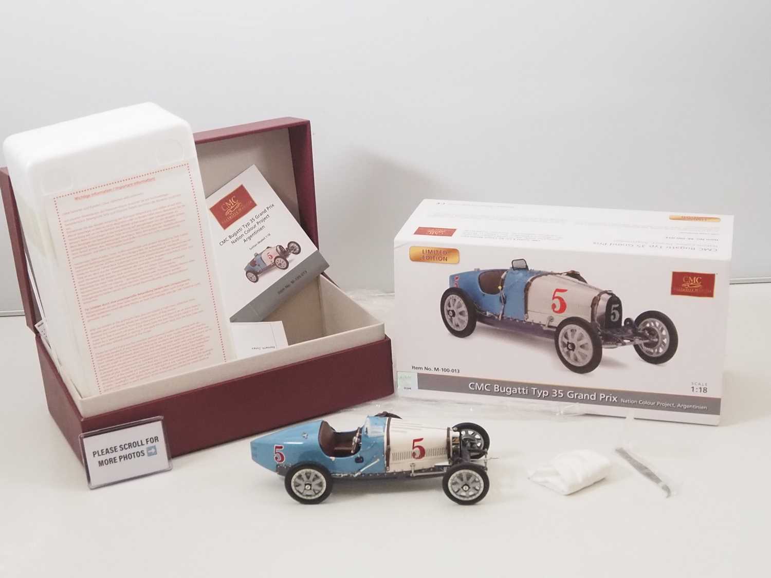 Lot 465 - A CMC M-100-013 1/18 scale diecast Bugatti...
