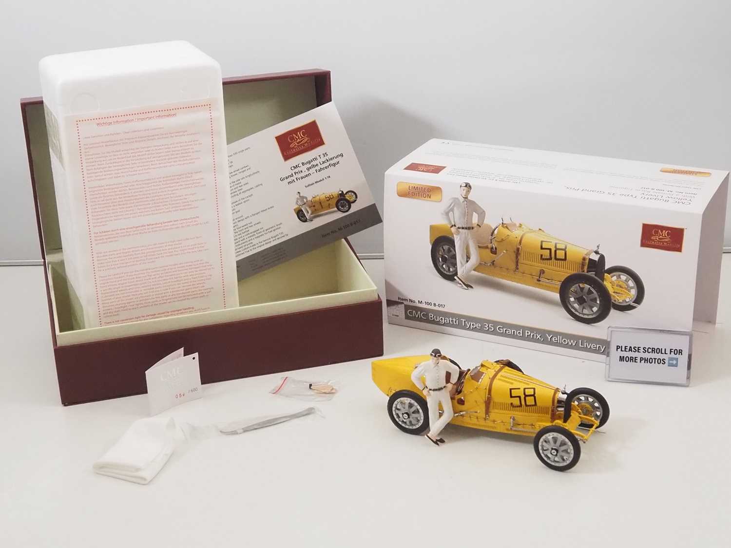Lot 466 - A CMC M-100-017 1/18 scale diecast Bugatti...