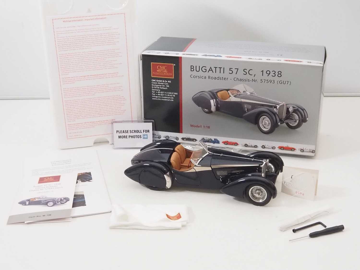 Lot 468 - A CMC M-106 1/18 scale diecast Bugatti 57 SC...