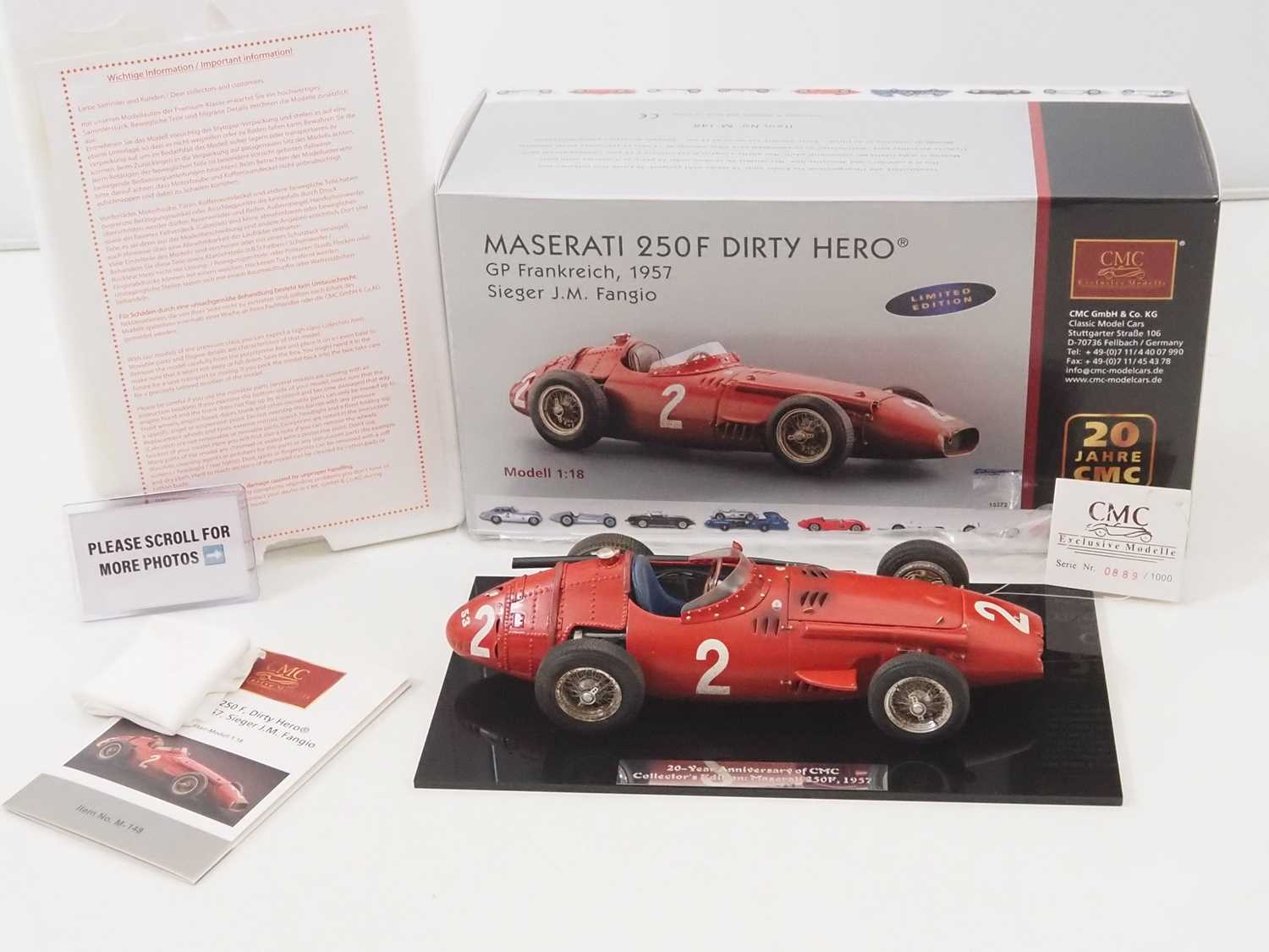 Lot 483 - A CMC M-148 1/18 scale diecast Maserati 250F...