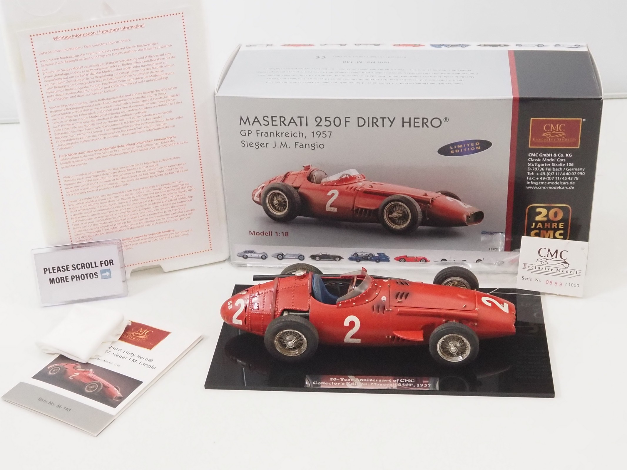 Lot 483 - A CMC M-148 1/18 scale diecast Maserati 250F