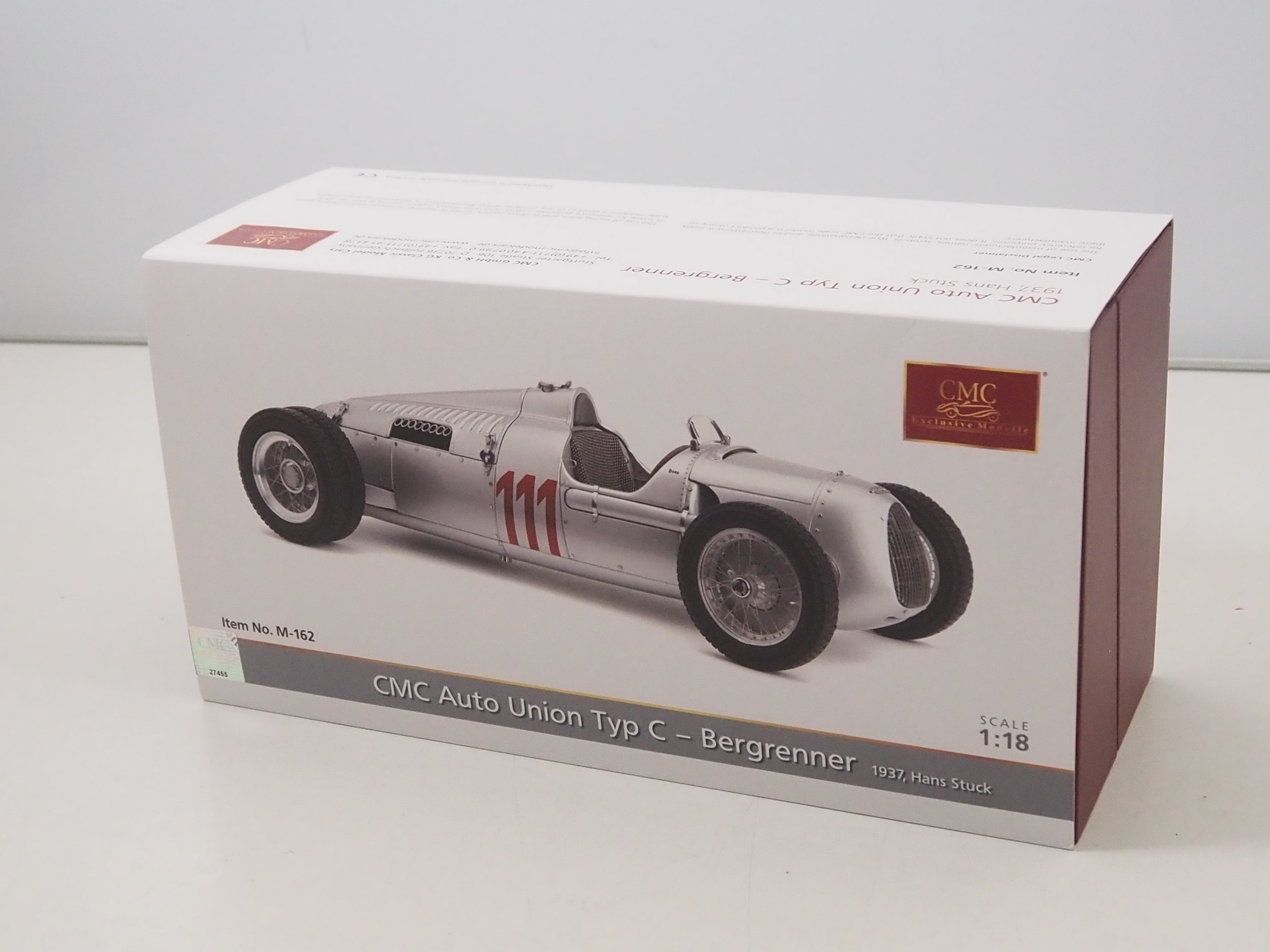 ミニカー CMC 1/18 Auto Union Typ C BERGRENNER CMC 1/18 Auto Union Typ C BERGRENNER Lot 488 - A CMC M-162 1/18