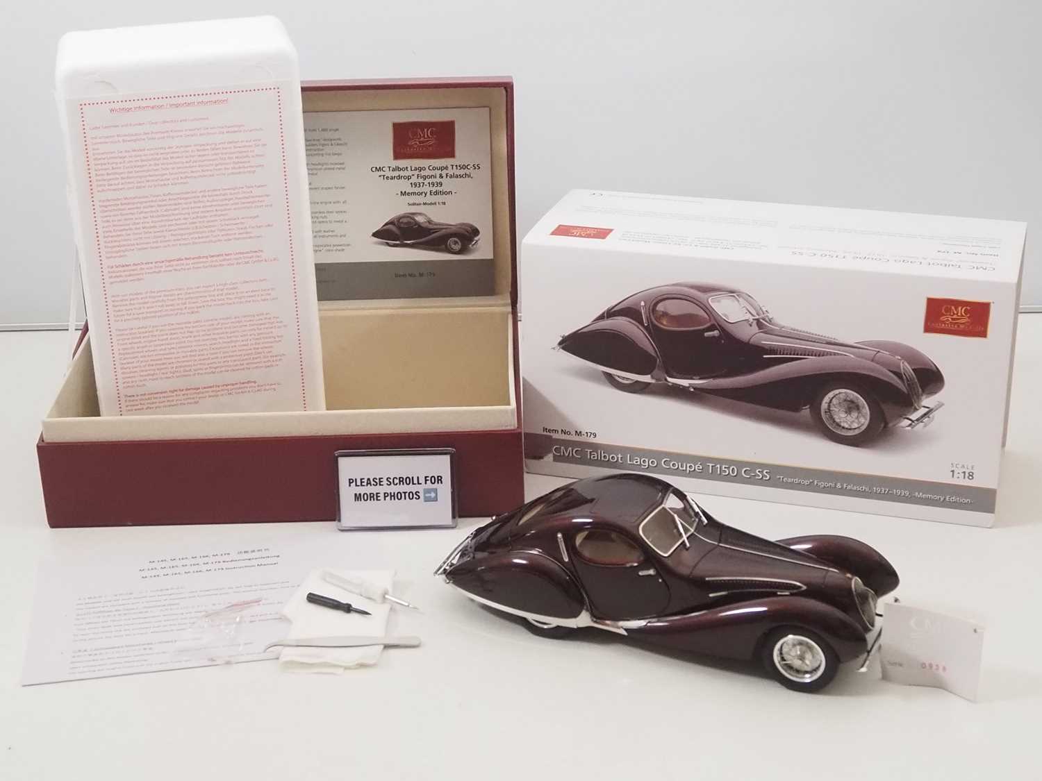 Lot 491 - A CMC M-179 1/18 scale diecast Talbot-Lago...