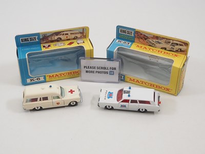 Lot 568 - A pair of MATCHBOX King Size diecast emergency...