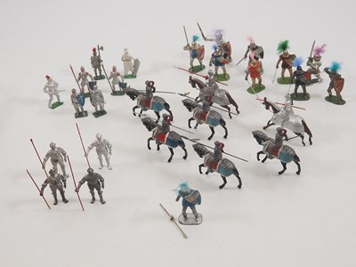 Lot 582 - A group of diecast medieval knights and...
