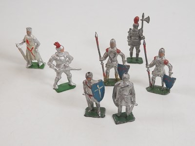Lot 582 - A group of diecast medieval knights and...