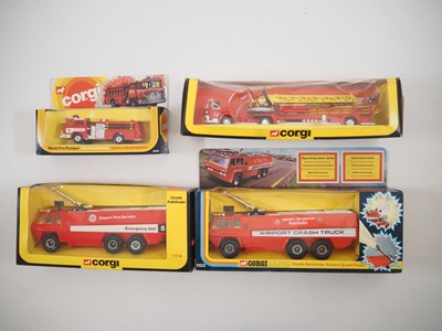 Lot 733 - A group of CORGI diecast fire trucks...