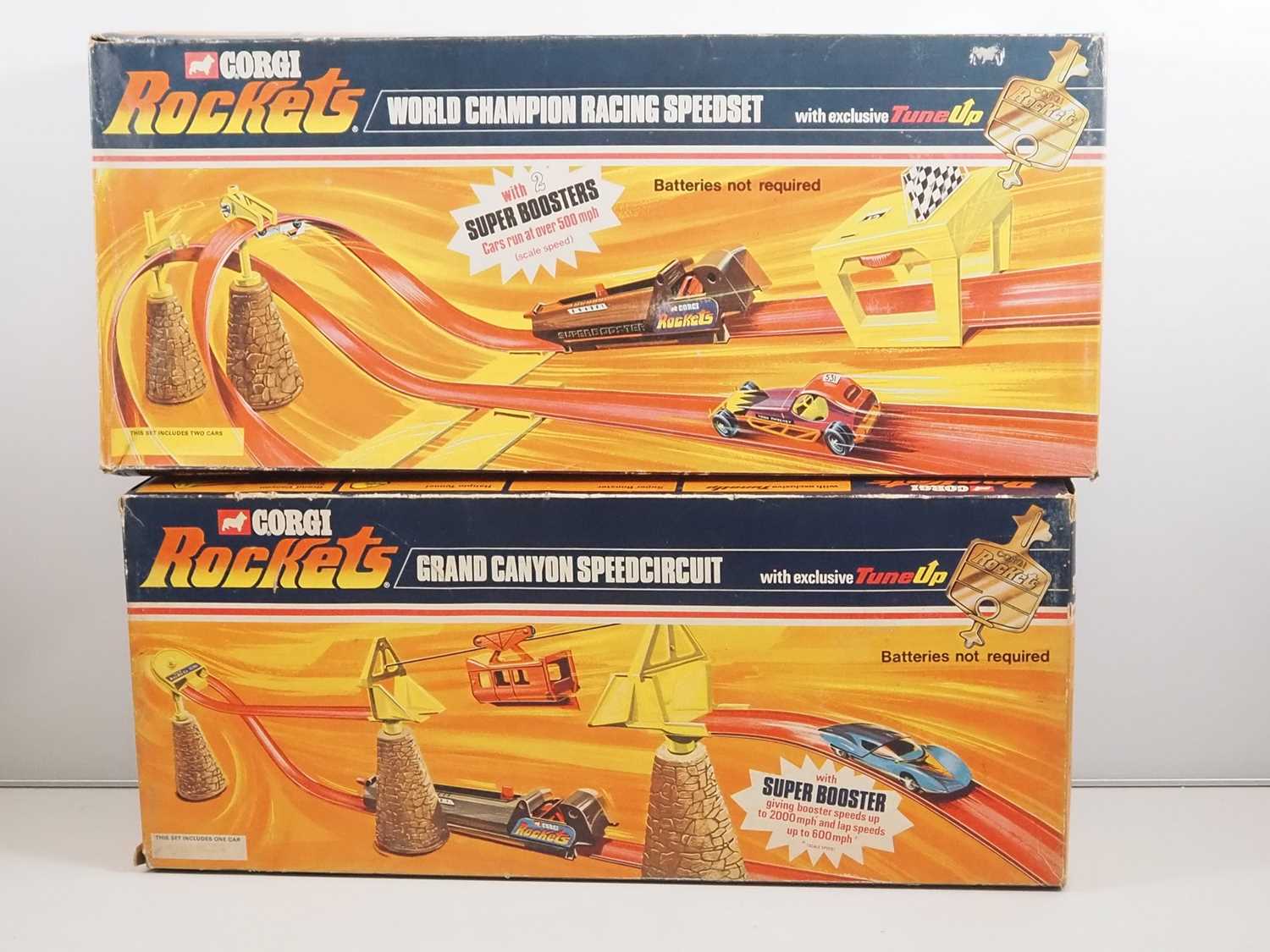Lot 739 - A pair of CORGI ROCKETS track sets, each with...