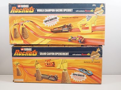 Lot 739 - A pair of CORGI ROCKETS track sets, each with...