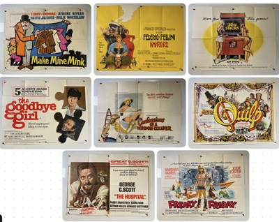 Lot 8 - A collection of comedy UK Quad film posters to...