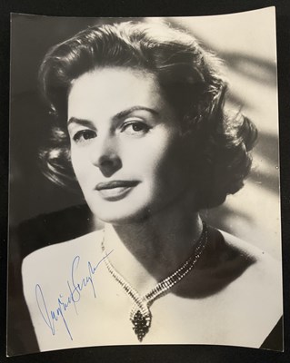 Lot 398 - INGRID BERGMAN - An autographed 8" x 10" black...