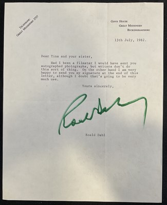 Lot 444 - ROALD DAHL - A letter of correspondence from...