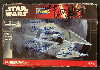 Lot 480 - A Star Wars Interceptor model kit multi-signed...