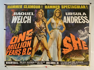 Lot 41 - ONE MILLION YEARS B.C. / SHE (1969) UK Quad...