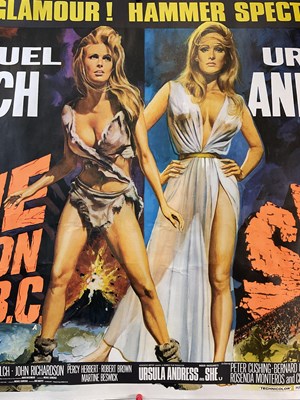 Lot 41 - ONE MILLION YEARS B.C. / SHE (1969) UK Quad...