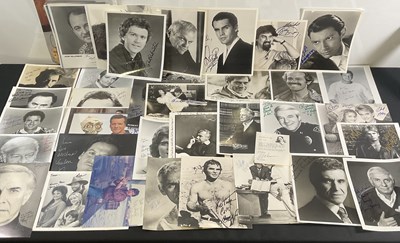 Lot 455 - ACTORS - A collection of c.50 autographs,...