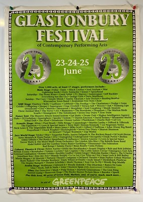 Lot 333 - GLASTONBURY (1995) - A line up poster for...