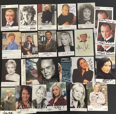 Lot 414 - A collection of British soap star autographs...