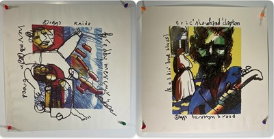 Lot 292 - A pair of Herman Brood abstract art prints of...