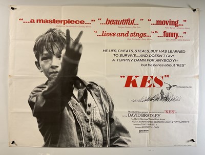 Lot 162 - KES (1969) UK Quad film poster 2-fingered...