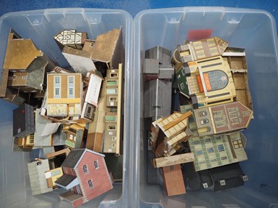 Lot 29 - Two crates of OO gauge cardboard kitbuilt...