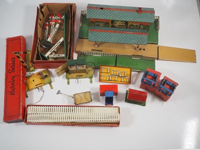 Lot 72 - A group of HORNBY O gauge tinplate buildings...