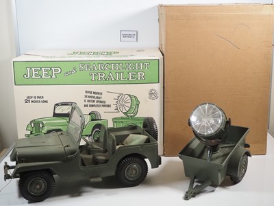 Lot 97 - A MARX TOYS Jeep and Searchlight Trailer,...