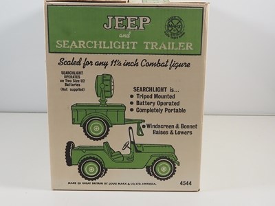 Lot 97 - A MARX TOYS Jeep and Searchlight Trailer,...