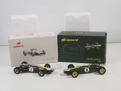 Lot 255 - A pair of SPARK 1:18 Team Lotus Formula 1 cars,...