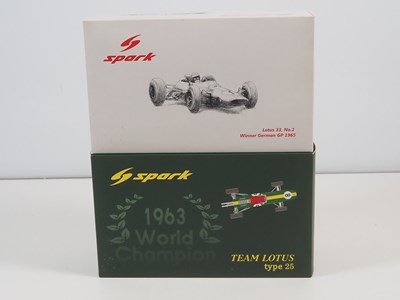 Lot 255 - A pair of SPARK 1:18 Team Lotus Formula 1 cars,...