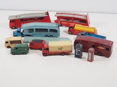 Lot 416 - A group of playworn diecast vans, lorries etc...
