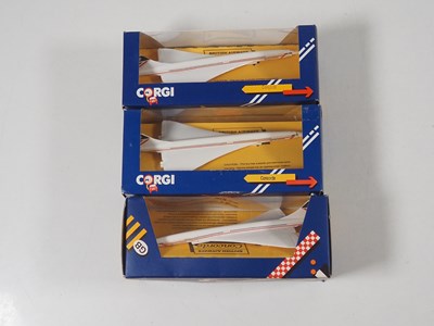 Lot 541 - A group of CORGI Concorde models mostly modern...