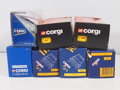 Lot 541 - A group of CORGI Concorde models mostly modern...