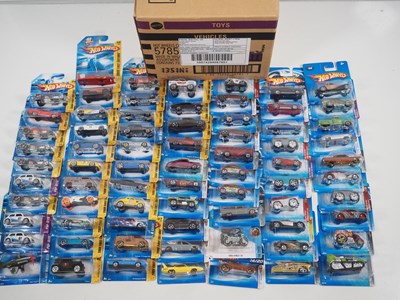 Lot 552 - A HOTWHEELS trade box of carded cars, as new,...