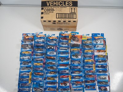 Lot 553 - A HOTWHEELS trade box of carded cars, as new,...
