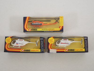 Lot 590 - A group CORGI helicopters comprising a #924...