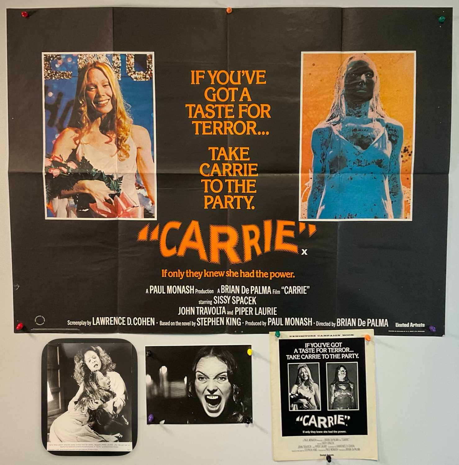 Lot 392 - CARRIE (1976) UK Quad film poster for the...