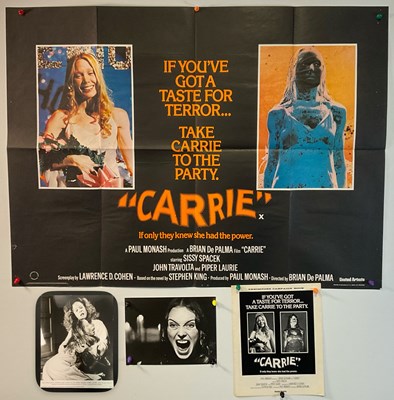 Lot 392 - CARRIE (1976) UK Quad film poster for the...