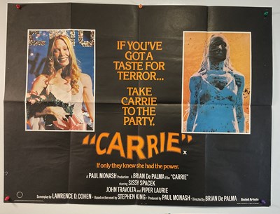 Lot 392 - CARRIE (1976) UK Quad film poster for the...