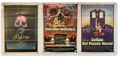 Lot 393 - A group of Spanish one sheet Horror movie...