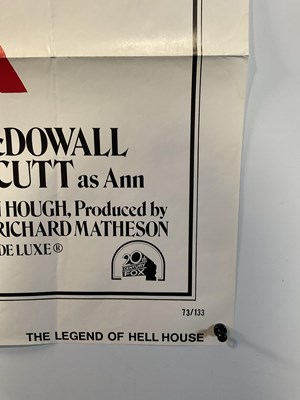 Lot 371 - THE LEGEND OF HELL HOUSE (1973) US one sheet...