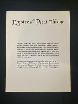 Lot 614 - EMPIRE OF THE PETAL THRONE (1975) 1st Edition,...