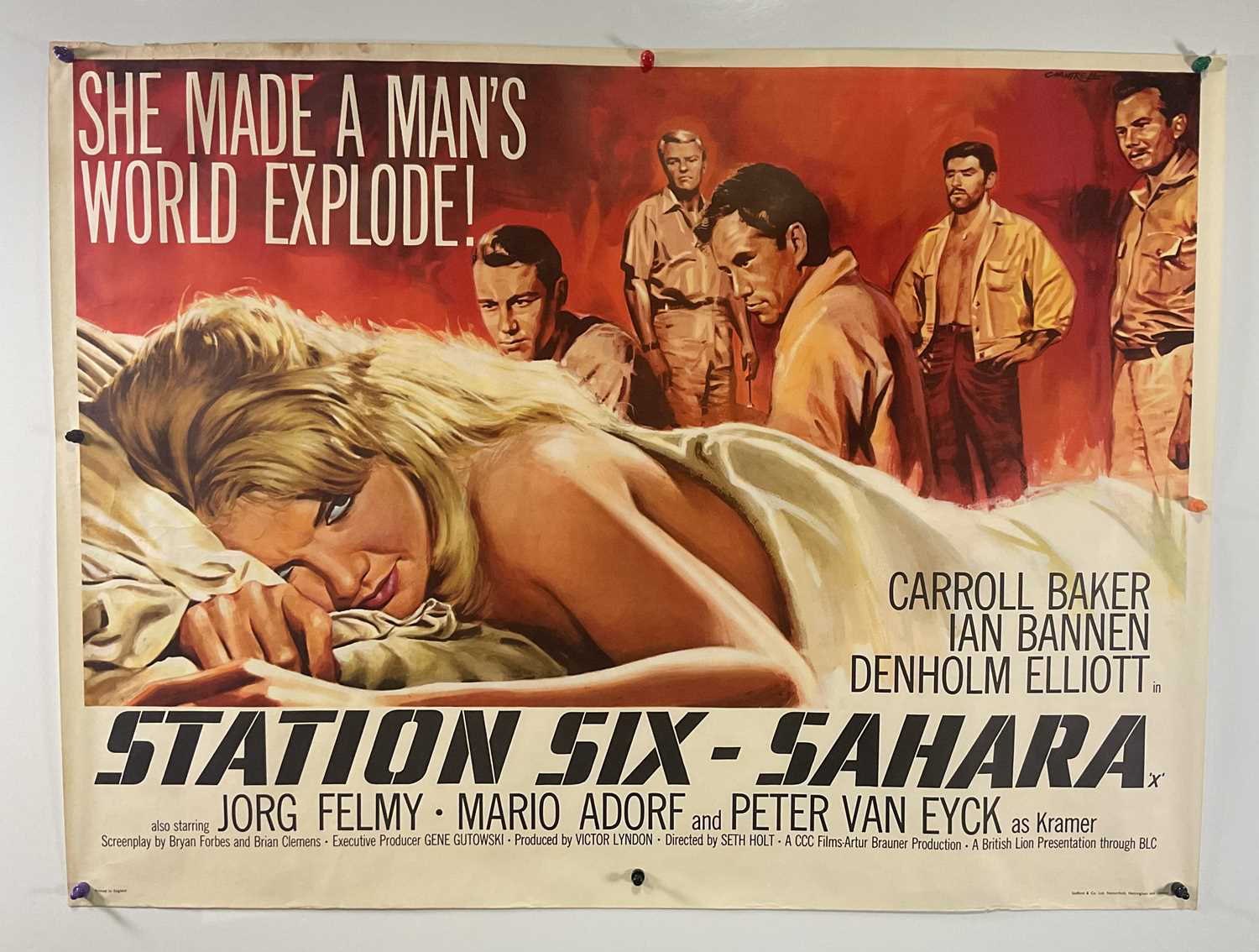 Lot 190 - STATION SIX SAHARA (1963) UK Quad film poster,...