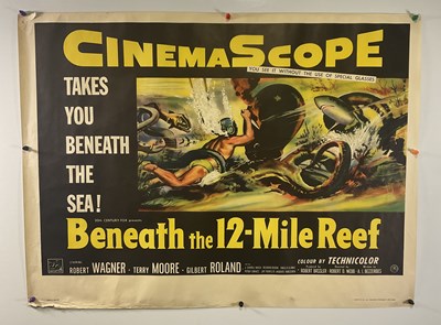 Lot 178 - BENEATH THE 12-MILE REEF (1953) UK Quad film...