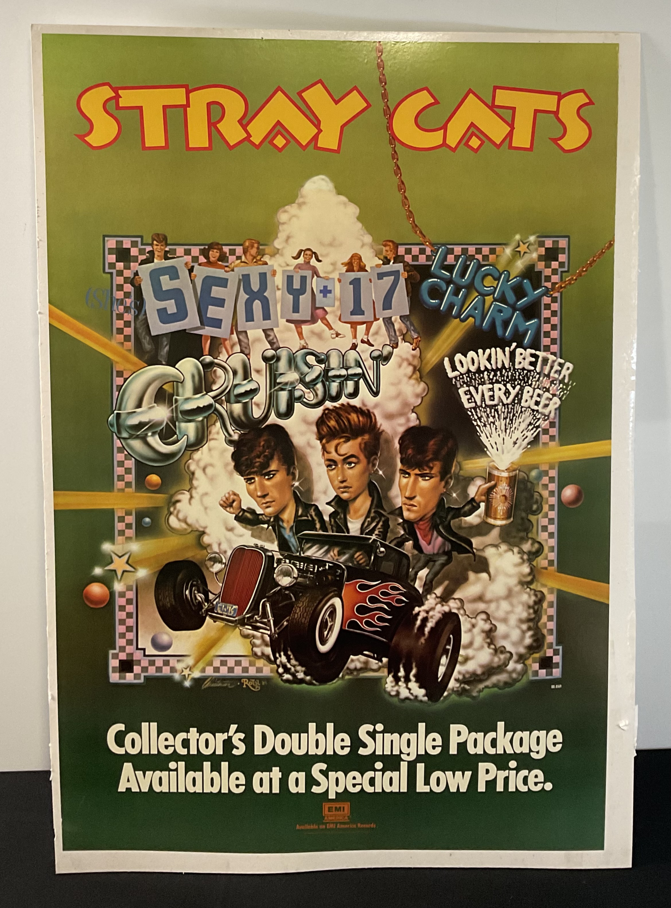 Lot 461 - STRAY CATS advertising poster for the 1983