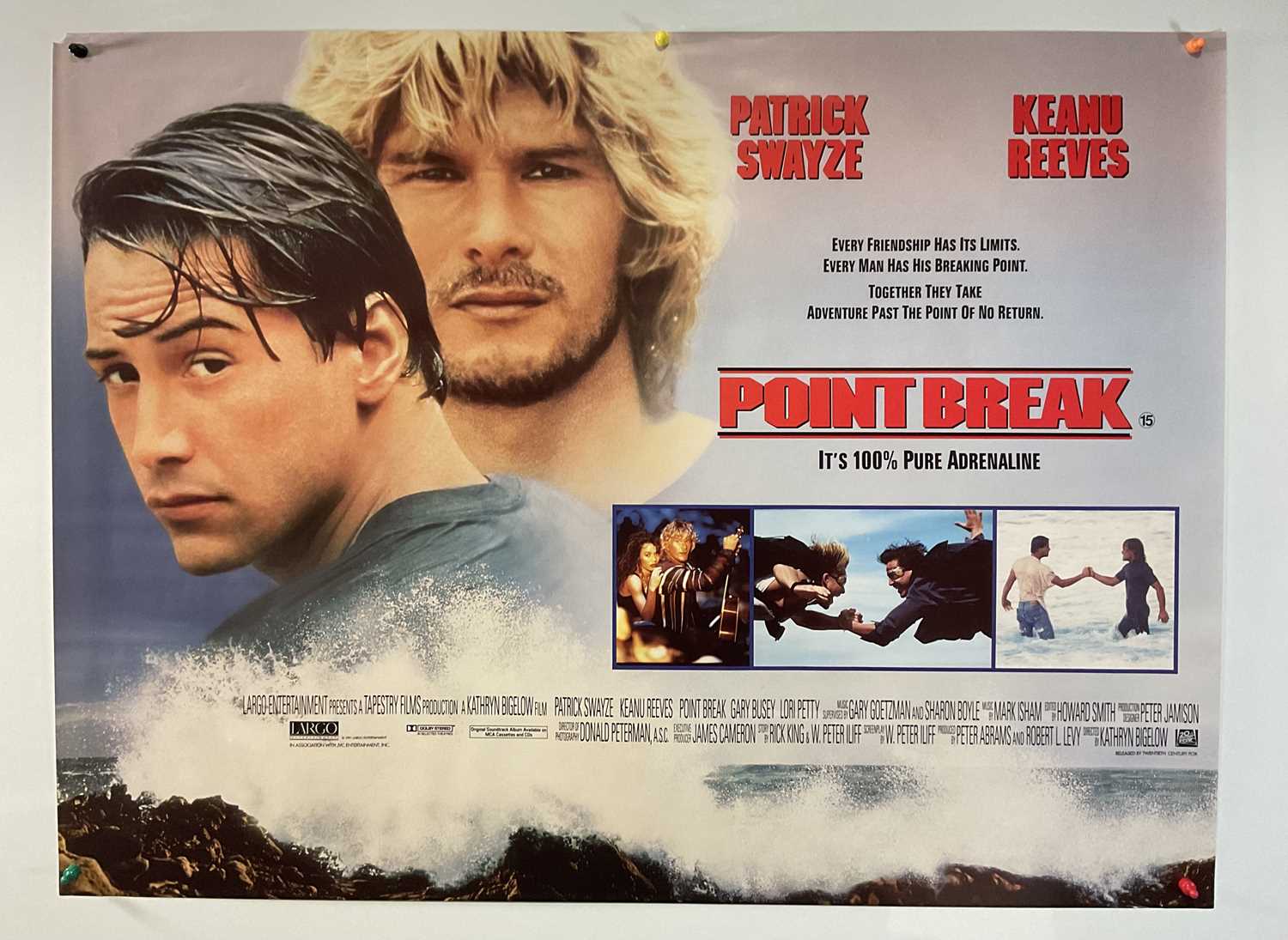 Lot 23 - POINT BREAK (1991) UK Quad film poster, crime...