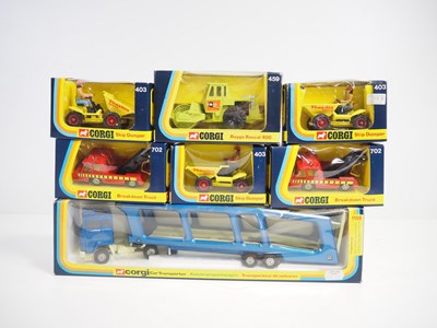 Lot 160 - A CORGI #1159 diecast car transporter in blue...